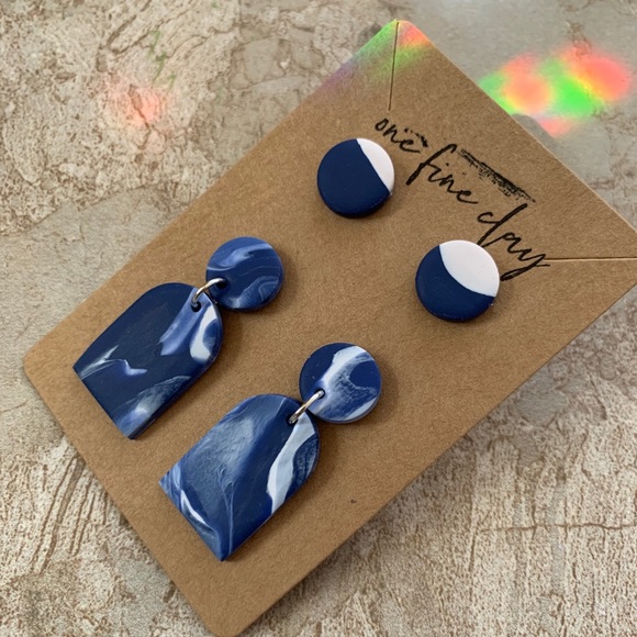 Jewelry - 2-Piece Set | Deep Blue & White
